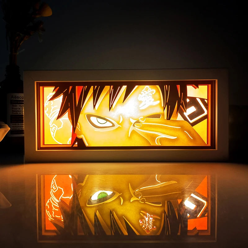 Anime Series Demon Slayer Paper-Cut Light Atmosphere Light Colorful Light Box Room Bedroom Night Light Remote Control