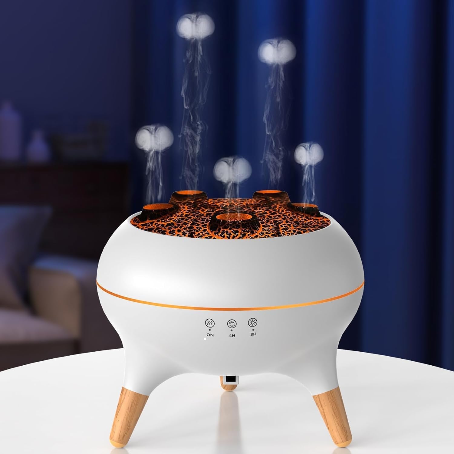 Dynamic Jellyfish Humidifier, 250Ml Essential Oil Diffuser with 7 LED Lights, 2 Mist Modes, Remote Control Humidifier for Bedroom & Office