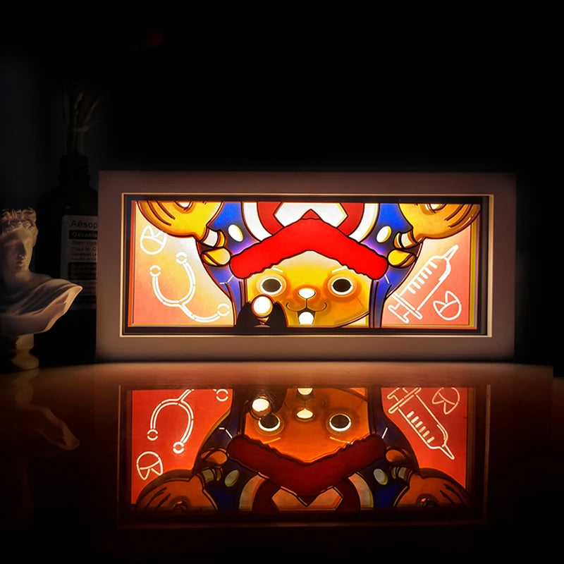 Anime Series Demon Slayer Paper-Cut Light Atmosphere Light Colorful Light Box Room Bedroom Night Light Remote Control