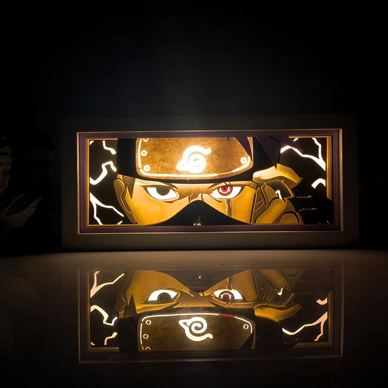 Anime Series Demon Slayer Paper-Cut Light Atmosphere Light Colorful Light Box Room Bedroom Night Light Remote Control