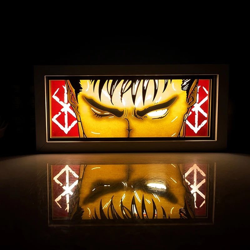 Anime Series Demon Slayer Paper-Cut Light Atmosphere Light Colorful Light Box Room Bedroom Night Light Remote Control