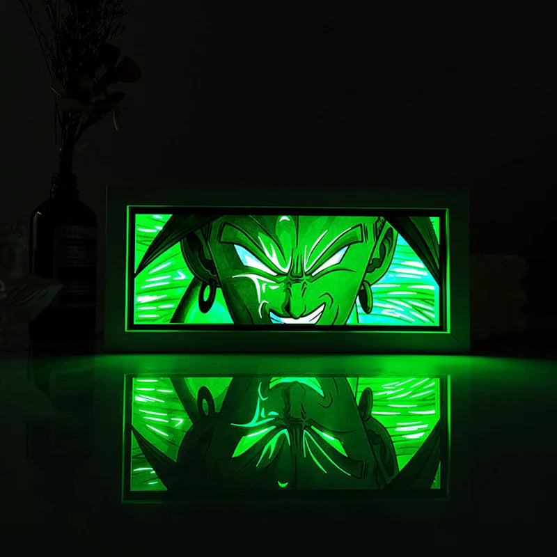 Anime Series Demon Slayer Paper-Cut Light Atmosphere Light Colorful Light Box Room Bedroom Night Light Remote Control