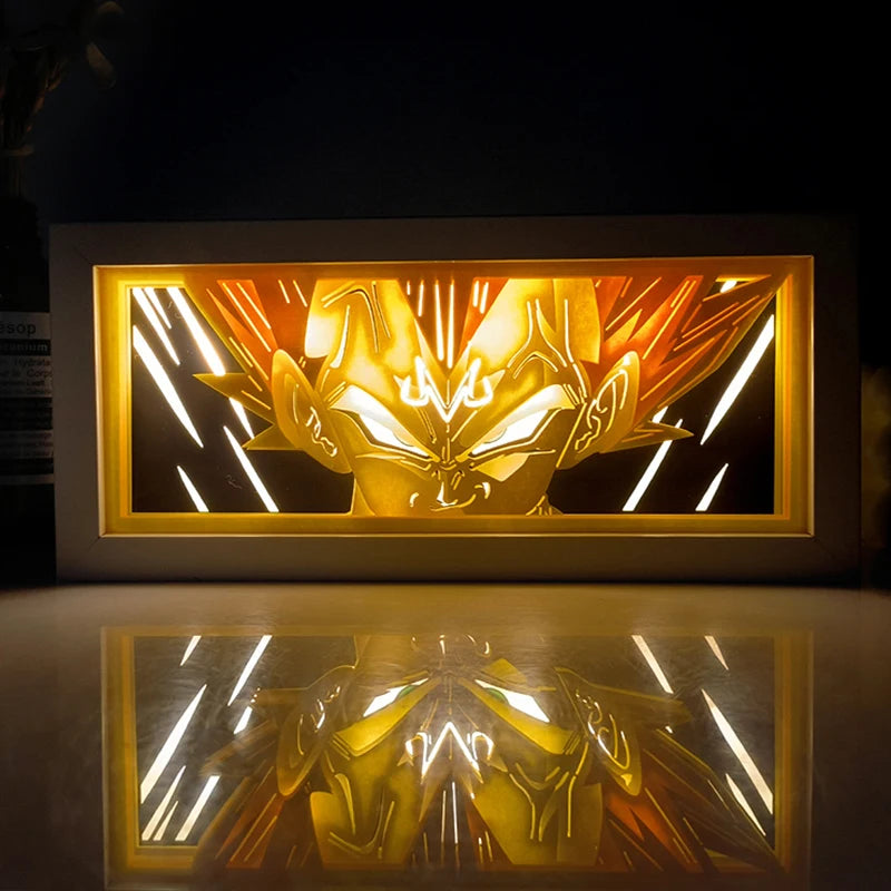 Anime Series Demon Slayer Paper-Cut Light Atmosphere Light Colorful Light Box Room Bedroom Night Light Remote Control