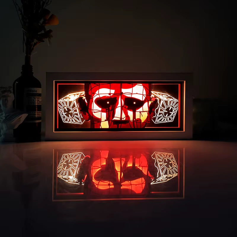 Anime Series Demon Slayer Paper-Cut Light Atmosphere Light Colorful Light Box Room Bedroom Night Light Remote Control